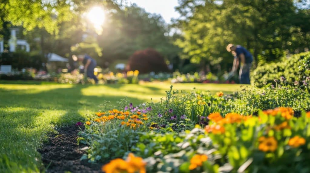 Startseite Gartenarbeit im Sonnenschein