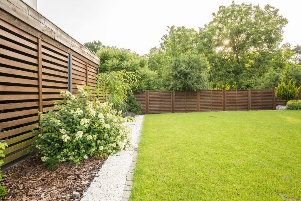 Startseite Holzhaus mit Garten und Rasen